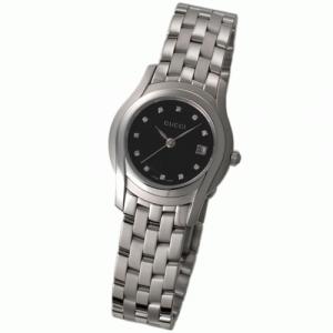 【GUCCI：グッチ】5505L YA055504　レディースウォッチ 11Pダイヤ(ブラック文字盤) - 拡大画像