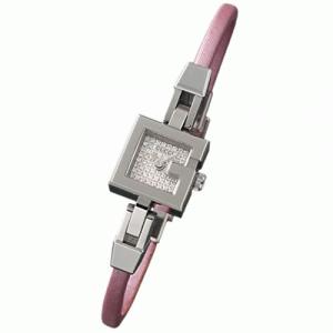 【GUCCI:グッチ】102R YA102505 レディースウォッチ 全面パヴェダイヤ(ピンクベルト) - 拡大画像