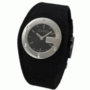 【GUCCI:グッチ】104L YA104504 ウォッチ(ブラック文字盤×GGキャンパス) - 拡大画像