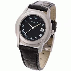 【GUCCI:グッチ】YA055502 5500L レディースウォッチ(ブラック文字盤×ブラックレザーベルト) - 拡大画像