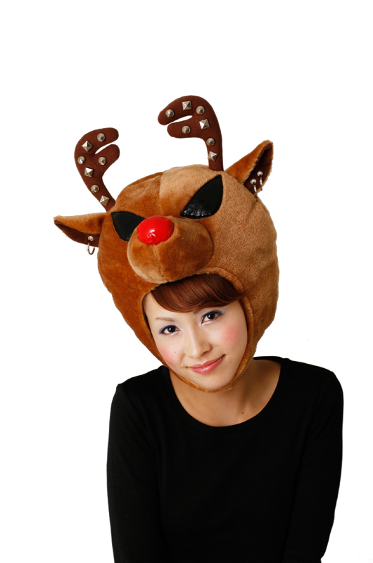 【クリスマス トナカイ コスプレ衣装】 ROCKトナカイヘッド(ブラウン)