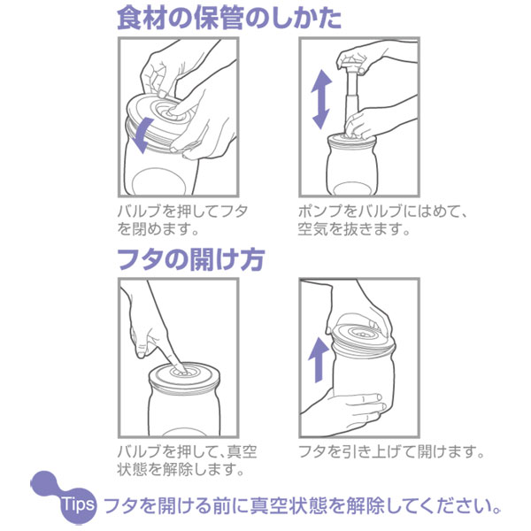 真空保存容器 コロポット 500ml 3点セット