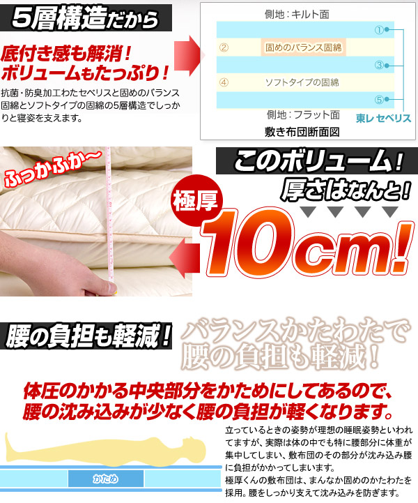 布団4点セット 極厚くん