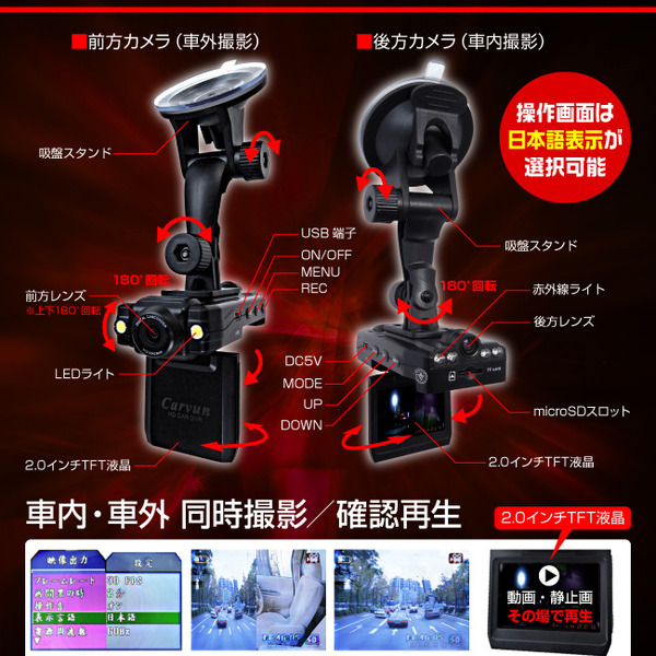 １画面再生　2画面再生　その場で再生確認可能