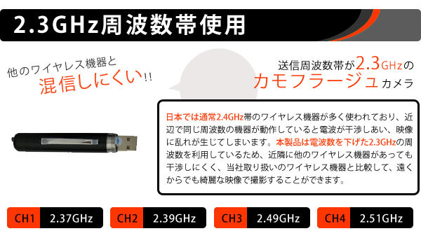 超小型ビデオカメラ ボールペン型カモフラージュカメラ＆液晶付きワイヤレス受信機セット（DV01-BAL）のポイント3