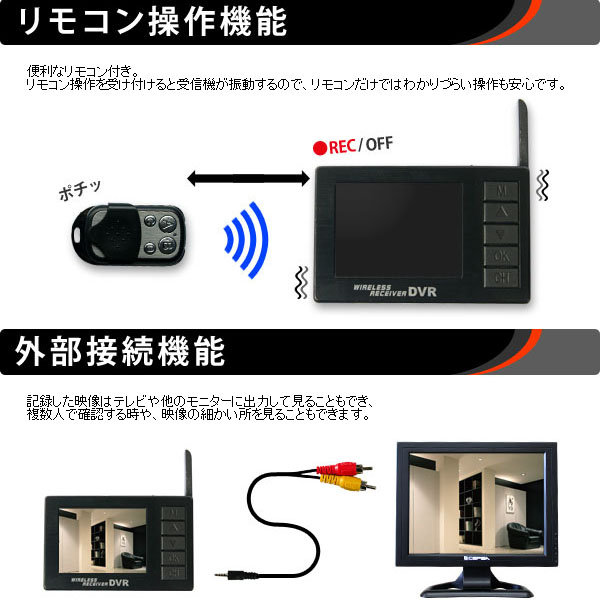 超小型ビデオカメラ ボールペン型カモフラージュカメラ＆液晶付きワイヤレス受信機セット（DV01-BAL）のポイント5