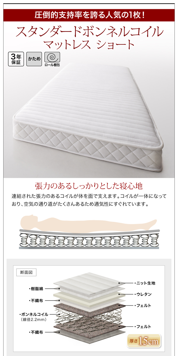 ワンルーム女子に180cmショートベッド