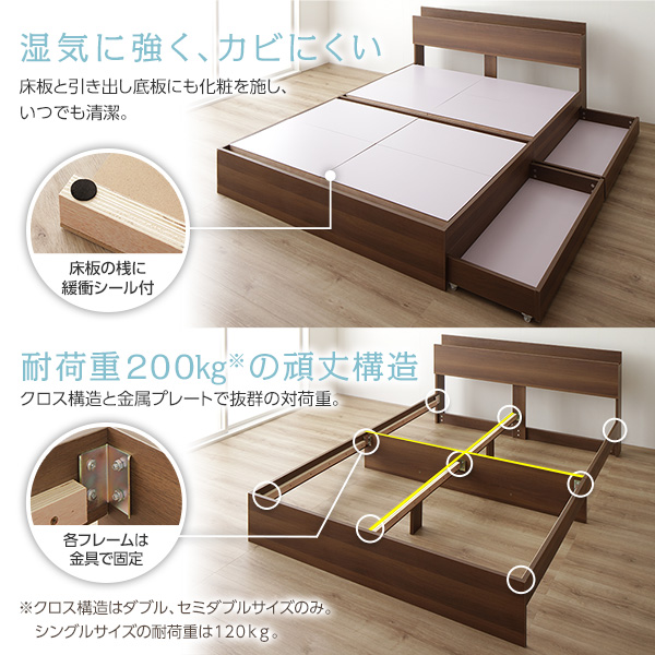 ベッド 引き出し : 寝具・ベッド・マットレス 収納付き 在庫高品質