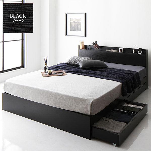 ベッド ブラック : 寝具・ベッド・マットレス マットレス無し 安い在庫
