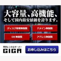 【全SSD化で格安・高速！】大容量、高機能レンタルサーバーSSD・GIGAの申込