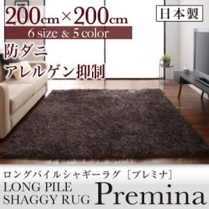 ラグマット 200×200cm【Premina】ベージュ ロングパイルシャギーラグ【Premina】プレミナ - 拡大画像