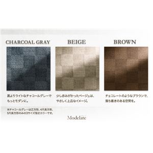 【単品】クッション【小】カラー:ブラウン ブロックチェック柄こたつ Modelate モデラート 商品写真3