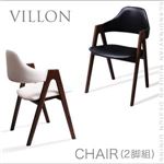 【テーブルなし】チェア2脚セット【VILLON】ブラック 北欧モダンデザインダイニング【VILLON】ヴィヨン／チェア（2脚組）