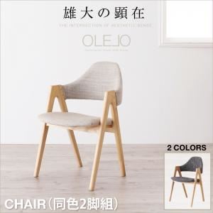 【テーブルなし】チェア2脚セット【OLELO】チャコールグレイ 北欧デザインワイドダイニング【OLELO】オレロ チェア（2脚組） - 拡大画像