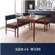 ダイニングセット 3点セット（W120）【K-JOY】（背）ネイビー×（座）ベージュ 選べるカバーリング！！ミックスカラーソファベンチ リビングダイニングセット【K-JOY】ケージョイ - 縮小画像1