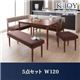ダイニングセット 5点セット（W120）【K-JOY】（背）ベージュ×（座）ネイビー 選べるカバーリング！！ミックスカラーソファベンチ リビングダイニングセット【K-JOY】ケージョイ - 縮小画像1