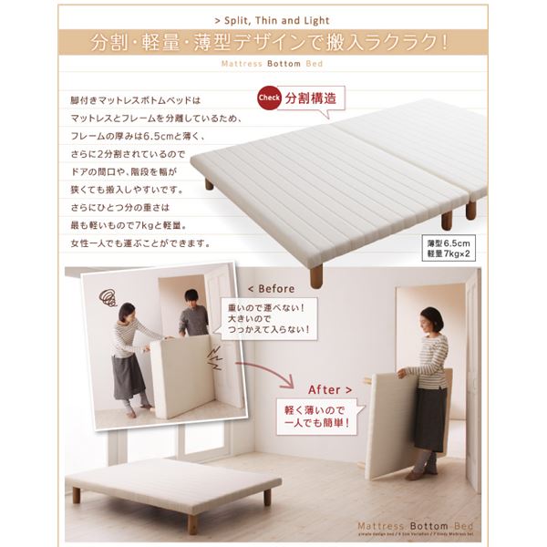 脚付きマットレスベッド シングル【スタンダード ボンネルコイルマットレス付き】マットレスカラー:ブラック 搬入・組立・簡単!選べる7つの寝心地!すのこ構造 ボトムベッド