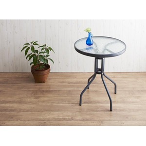 テーブル 幅60cm(ラウンドタイプ) テーブルカラー:クリア ラタン調リゾートガーデンファニチャー Rashar ラシャル 商品写真2