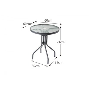 テーブル 幅60cm(ラウンドタイプ) テーブルカラー:クリア ラタン調リゾートガーデンファニチャー Rashar ラシャル 商品写真5
