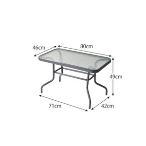 テーブル 幅80cm(ロースクエアタイプ) テーブルカラー:クリア ラタン調リゾートガーデンファニチャー Rashar ラシャル 商品写真4