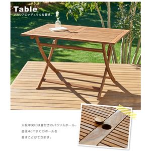 テーブル 幅120cm テーブルカラー:アカシアナチュラル アカシア天然木ガーデンファニチャー Efica エフィカ 商品写真2