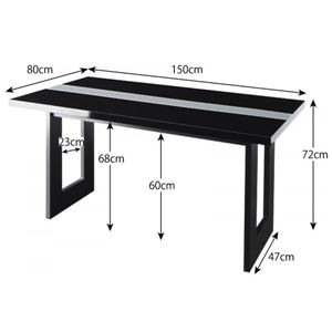 ダイニングテーブル 幅150cm テーブルカラー:ブラック 鏡面仕上げ モダンデザイン ダイニング Carmen カルメン 商品写真5