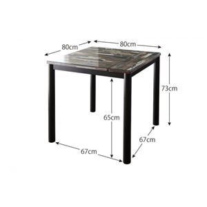 【テーブルのみ】ダイニングテーブル 幅80cm テーブルカラー:ミックスブラウン ヴィンテージデザインガラスダイニング volet ヴォレ 商品写真5