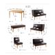 ダイニングセット 5点セット(テーブル+ソファ1脚+アームソファ1脚+チェア1脚+ベンチ1脚)幅150cm【左アーム】座面カラー：ダークブラウン モダンデザインリビングダイニング VIRTH ヴァース - 縮小画像5