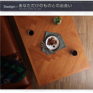 【単品】こたつテーブル 4尺長方形(80×120cm) カラー:ミドルブラウン 天然木アルダー材ヘリンボーン柄こたつテーブル Harriet ハリエット 商品写真2
