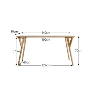 【単品】ダイニングテーブル 幅140cm テーブルカラー:ナチュラル 北欧ナチュラルモダンデザイン天然木ダイニング Wors ヴォルス 商品写真5