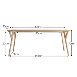 【単品】ダイニングテーブル 幅170cm テーブルカラー:ナチュラル 北欧ナチュラルモダンデザイン天然木ダイニング Wors ヴォルス 商品写真5