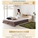 フロアベッド セミシングル  【スタンダードボンネルコイルマットレス付】 フレームカラー：オークホワイト カバーカラー：モカブラウン ショート丈棚・コンセント付きフロアベッド Aliyah アリーヤ - 縮小画像2