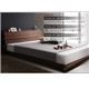 ローベッド シングル 【プレミアムボンネルコイルマットレス付】 フレームカラー：ウォルナットブラウン マットレスカラー：ホワイト 棚・コンセント付きモダンデザインローベッド Equation エクアシオン - 縮小画像2