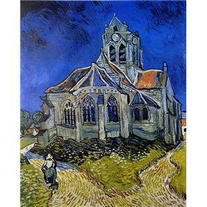 世界の名画シリーズ、プリハード複製画 ヴィンセント・ヴァン・ゴッホ作 「オ-ヴェ-ルの教会」 商品写真1