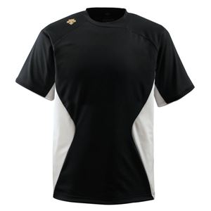 デサント(DESCENTE) ベースボールシャツ (野球) DB114 ブラック×Sホワイト×Sゴールド M 商品写真