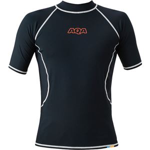 AQA(アクア) UVラッシュガード ショートメンズ(半袖) ブラック Lサイズ KW4600 商品写真