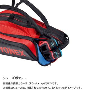 Yonex(ヨネックス) TOURNAMENT SERIES ラケットバック6 リュック付き(ラケット6本用) ブラック×レッド BAG1812R 商品写真3