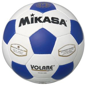 MIKASA（ミカサ）サッカーボール 検定球5号 ホワイト×ブルー 【SVC501WBL】