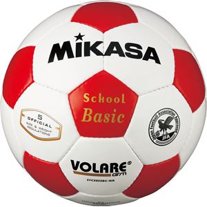 MIKASA（ミカサ）サッカーボール 検定球5号 ホワイト×レッド 【SVC502SBC】