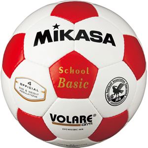 MIKASA（ミカサ）サッカーボール 検定球4号 ホワイト×レッド 【SVC402SBC】