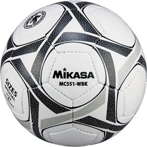 MIKASA（ミカサ）サッカーボール 検定球5号 ホワイト×ブラック 【MC551WBK】