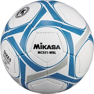 MIKASA（ミカサ）サッカーボール 検定球5号 ホワイト×ブルー 【MC551WBL】