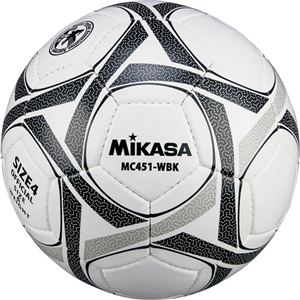 MIKASA（ミカサ）サッカーボール 検定球4号 ホワイト×ブラック 【MC451WBK】