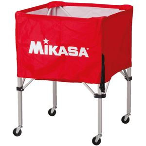 MIKASA（ミカサ）器具 ボールカゴ 箱型・中（フレーム・幕体・キャリーケース3点セット） レッド 【BCSPS】