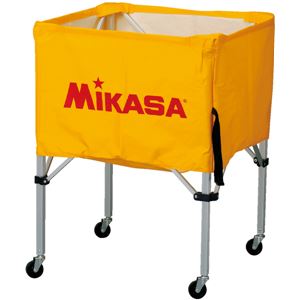 MIKASA（ミカサ）器具 ボールカゴ 箱型・中（フレーム・幕体・キャリーケース3点セット） イエロー 【BCSPS】