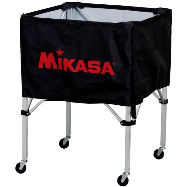 MIKASA（ミカサ）器具 ボールカゴ 箱型・中（フレーム・幕体・キャリーケース3点セット） ブラック 【BCSPS】