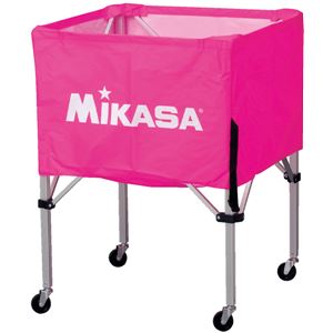 MIKASA（ミカサ）器具 ボールカゴ 箱型・中（フレーム・幕体・キャリーケース3点セット） ピンク 【BCSPS】