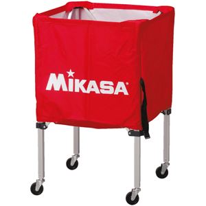 MIKASA（ミカサ）器具 ボールカゴ 箱型・小（フレーム・幕体・キャリーケース3点セット） レッド 【BCSPSS】