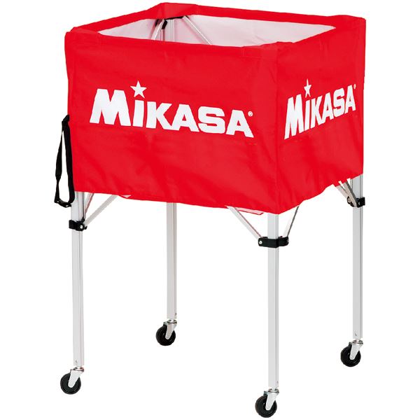 MIKASA（ミカサ）器具 ボールカゴ 箱型・大（フレーム・幕体・キャリーケース3点セット） レッド 【BCSPH】