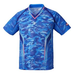 Nittaku（ニッタク） 卓球アパレル SKYCAMOUFLA SHIRT スカイカモフラシャツ 男女兼用 ブルー J130